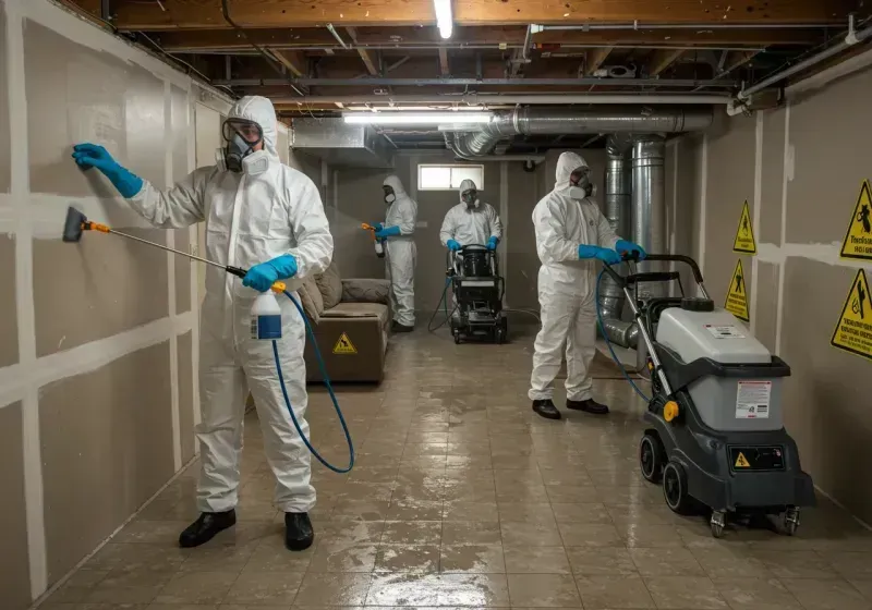 Basement Moisture Removal and Structural Drying process in Wampsville, NY